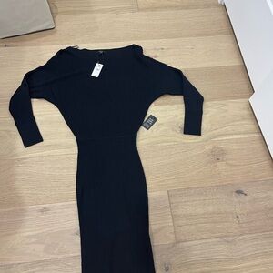 Express Elegant Black Long Sleeve Sweater Dress